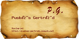 Puskás Gertrúd névjegykártya