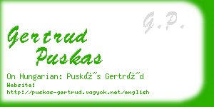 gertrud puskas business card